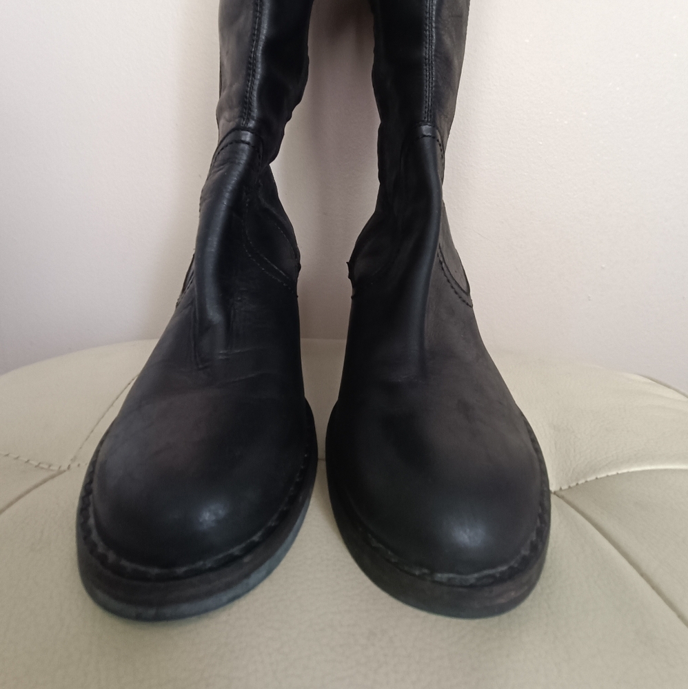 Modern Vintage Black Over the Knee Boots - Picture 4 of 15